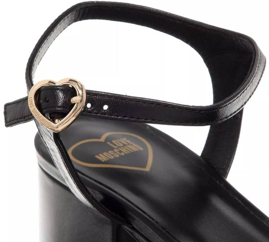 Love Moschino Sandalen Rubber Logo in zwart