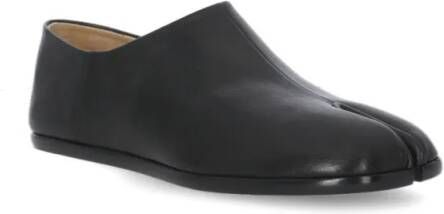 Maison Margiela Black Leather Tabi Shoes in zwart