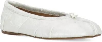 Maison Margiela White "Tabi" Leather Ballerinas in wit