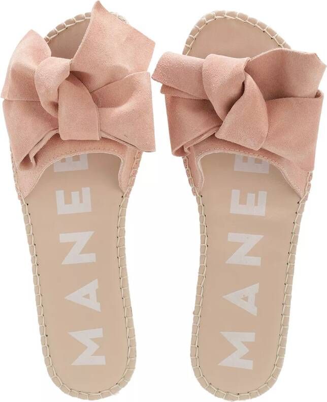 Manebi Espadrilles Sandals With Bow in poeder roze