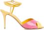 Manolo Blahnik Sandalen Yellow And Pink Mumbi Sandal in tweekleurig - Thumbnail 1