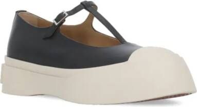 Marni Loafers Black Leather Sneakers in zwart