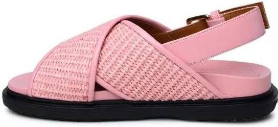 Marni Sandalen Pink Leather Blend Sandals in roze