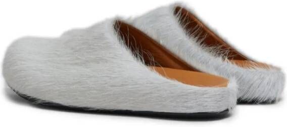 Marni Slippers & Mules Hair Calfskin Mules in grijs