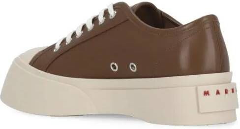 Marni Lage-top sneaker Brown Smooth Leather Sneakers in bruin