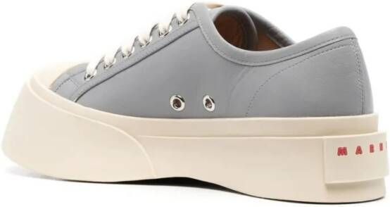 Marni Lage-top sneaker Pablo Leather Flatform Sneakers in grijs