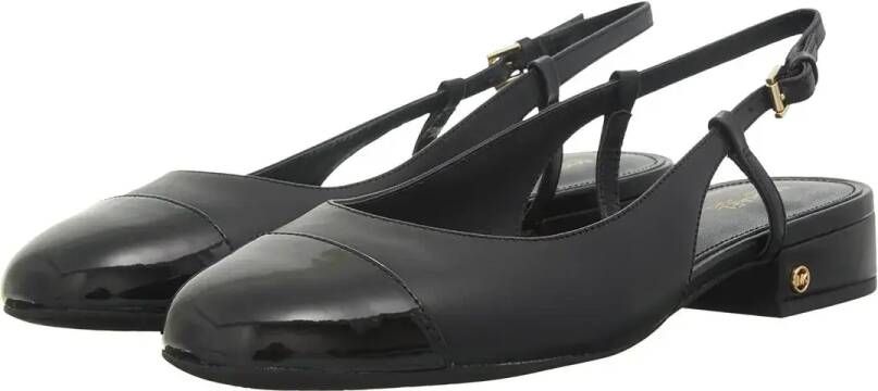 Michael Kors Zwarte Leren Platte Schoenen Black Dames