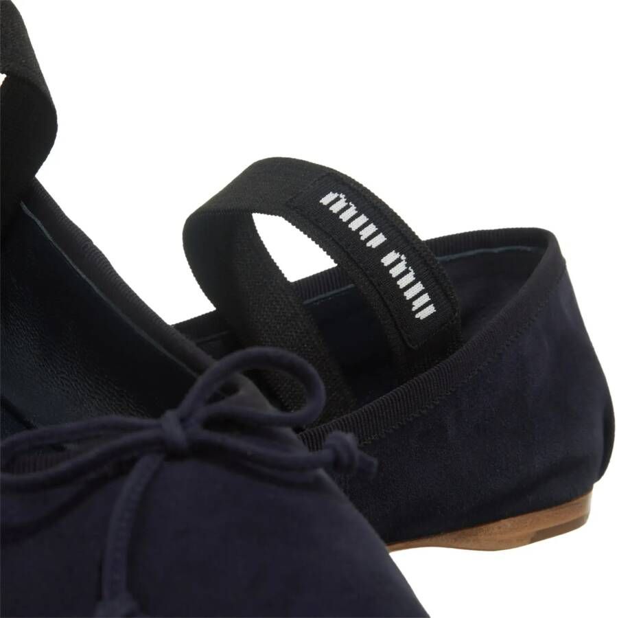 Miu Loafers & ballerina schoenen Leather Ballerinas in blauw