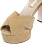 Miu Sandalen Ecru Suede Sandals in bruin - Thumbnail 1