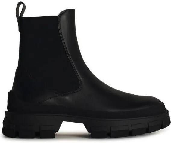 Moncler Boots & laarzen Hevea' Black Leather Loulacing in zwart