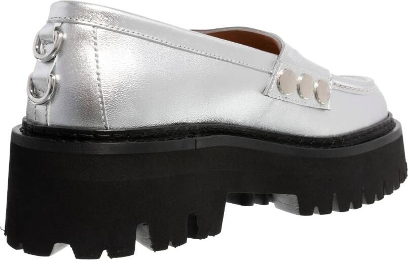 Moschino Loafers Snap Button in zilver