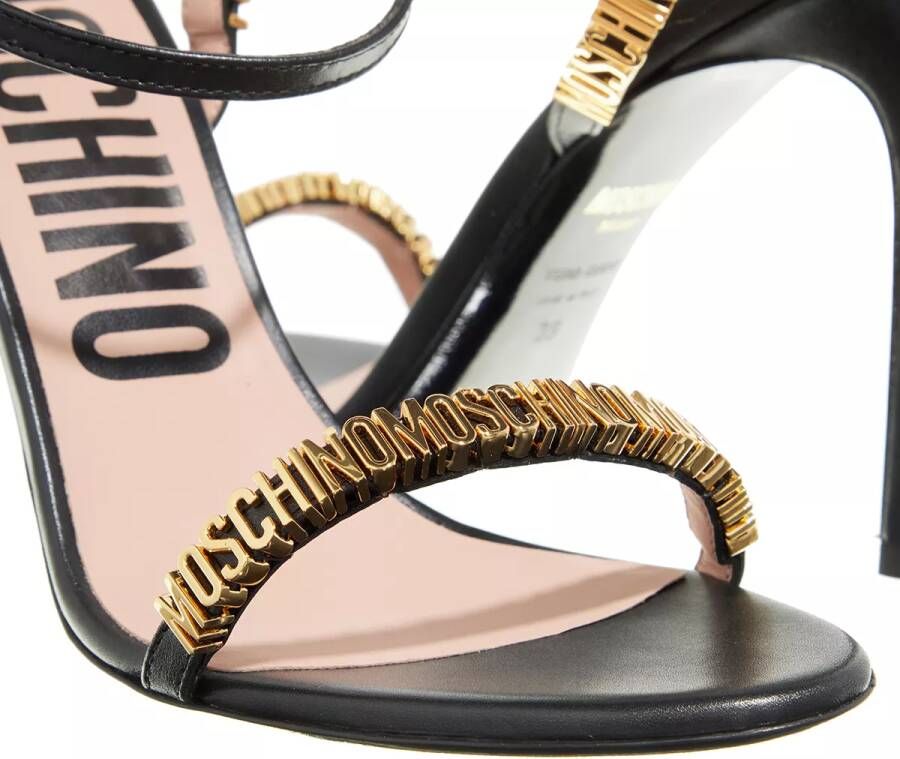 Moschino Sandalen Mini Lettering Sandals in zwart