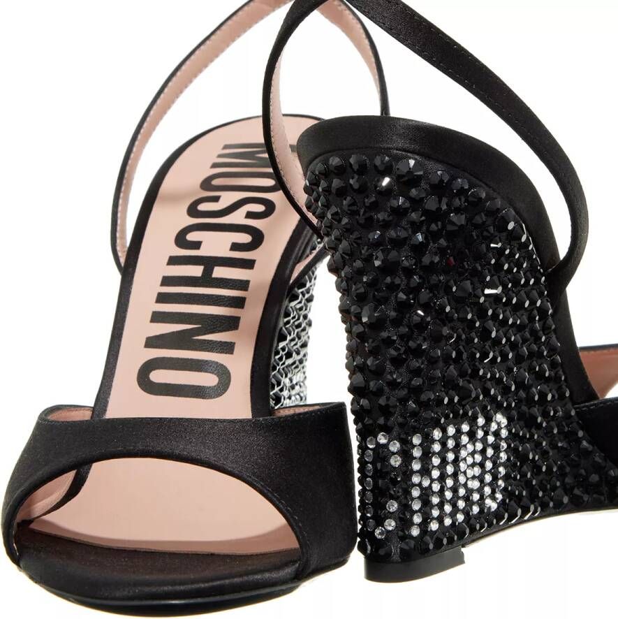 Moschino Sandalen Strass Heel Sandals in zwart