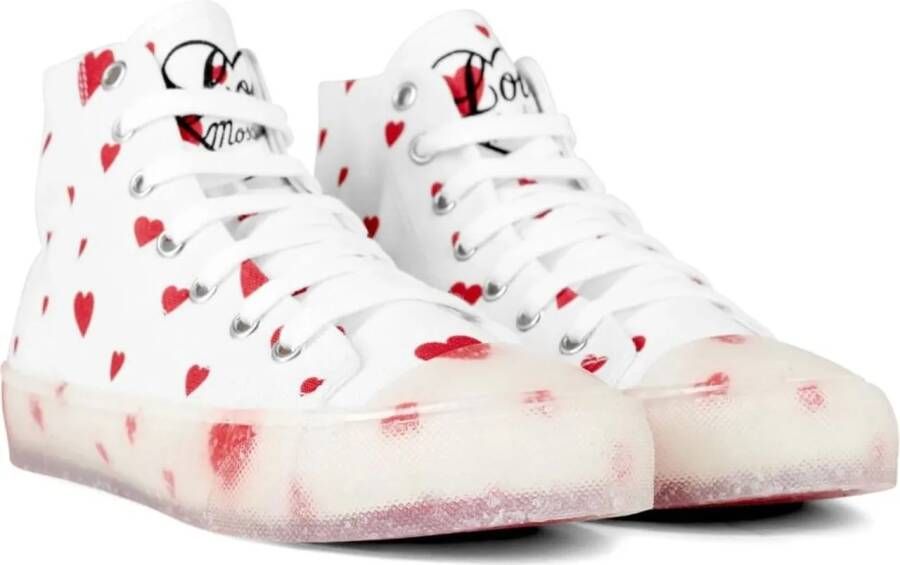 Moschino Sneakers Heart Logo High-top Sneakers in wit