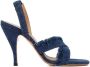 Off-White Sandalen Blue Cotton Curvy Heel Denim Sandal in blauw - Thumbnail 1