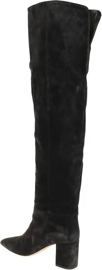 Paris Texas Boots Black Anja Over-The-Knee Suede Calfskin Boots in zwart