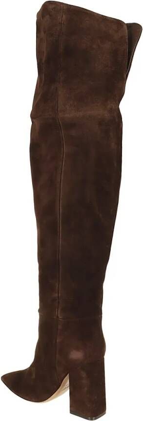 Paris Texas Boots Chocolate Anja Over-The-Knee Suede Calfskin Boots in bruin