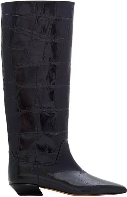 Paris Texas Boots Embossed Croco Leather Bettina Boots in zwart