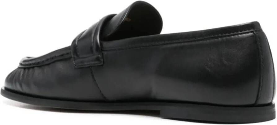 Pinko Zwarte leren loafers met metalen logo Black Dames