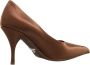 Prada Hoge hakken 90mm Silk Satin Pointed Pumps in bruin - Thumbnail 1