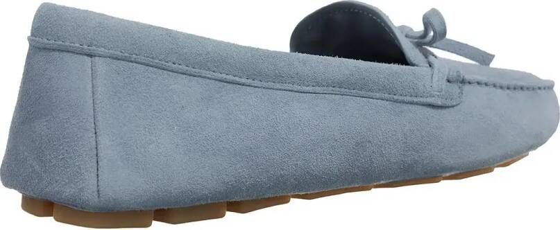 Prada Loafers & ballerina schoenen Enamel Logo Suede Driving Shoes in blauw