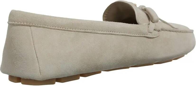 Prada Loafers & ballerina schoenen Enamel Logo Suede Driving Shoes in taupe