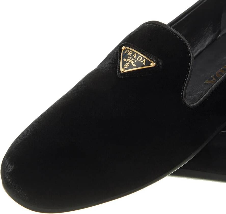 Prada Loafers & ballerina schoenen Pantofole Velluto in zwart