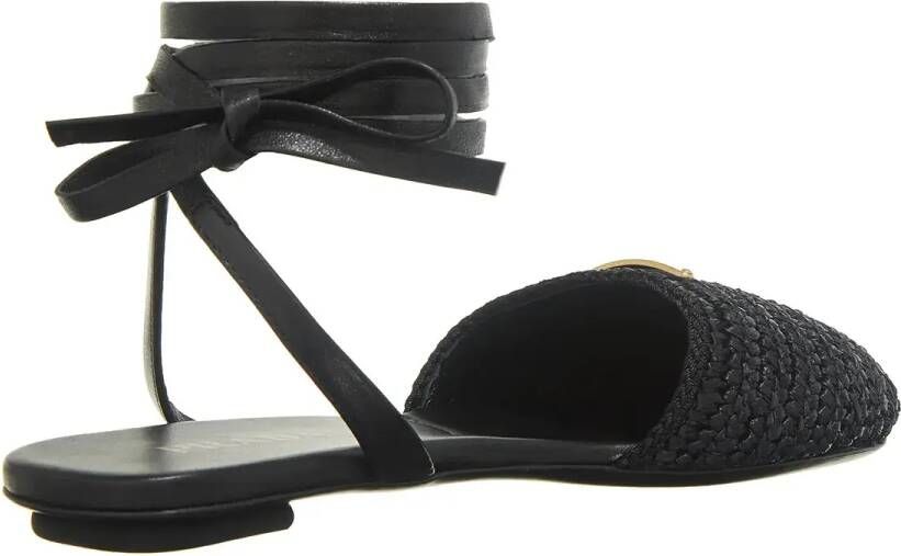 Prada Sandalen Logo Plaque Tie-Fastened Sandals in zwart