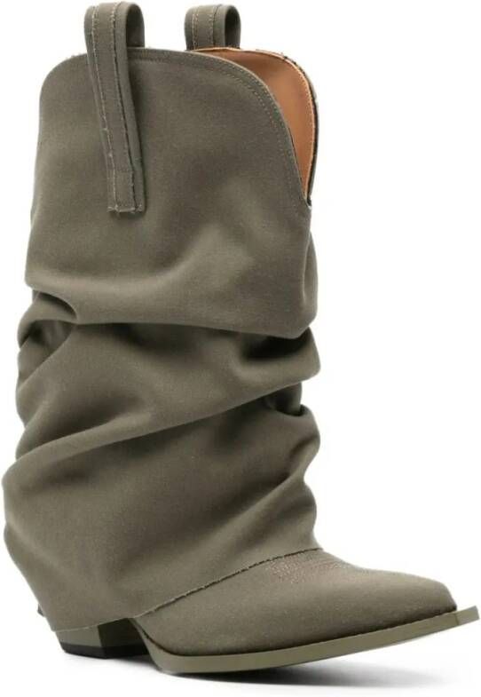 R13 Boots Low Rider Slouchy Cowbody Boots in groen