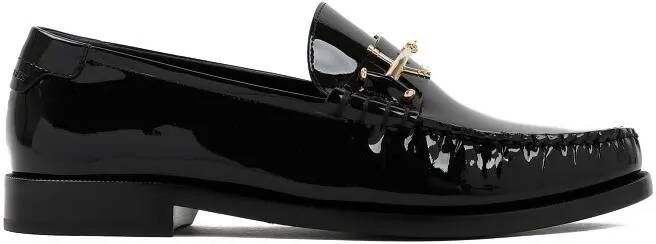 Saint Laurent Loafers & ballerina schoenen Black Patent Calf Leather Loafer in zwart