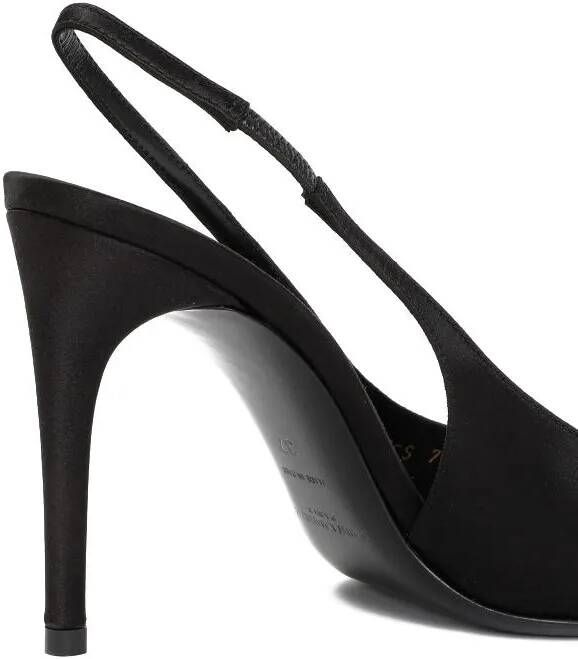 Saint Laurent Pumps & high heels Black Silk Farida Sling Back Pump in zwart