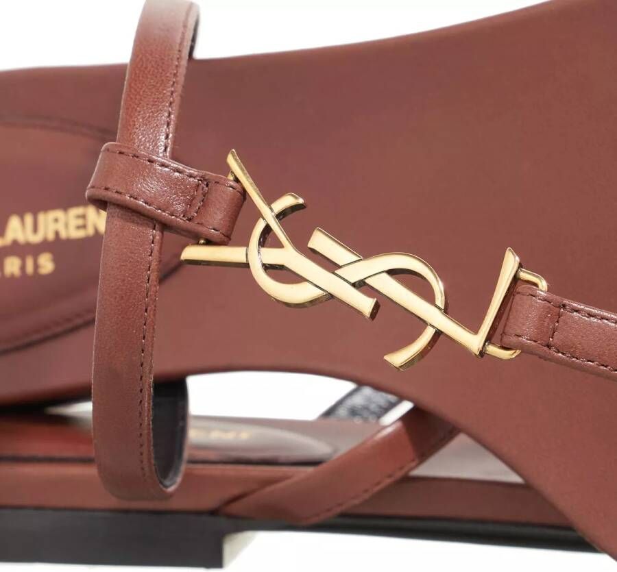 Saint Laurent Sandalen Cassandra Slides in bruin