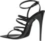 Saint Laurent Sandalen Jerry Sandals In Crepe Satin And Rhinestones in zwart - Thumbnail 1