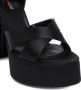 Saint Laurent Sandalen Jota 85 Heaven Black Leather Silk Sandals in zwart - Thumbnail 1