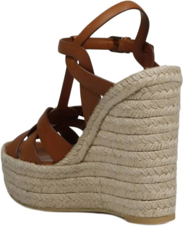 Saint Laurent Sandalen Platform Espadrilles Sandals in bruin