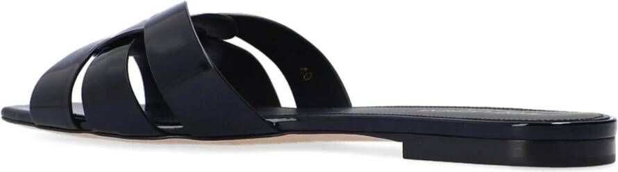 Saint Laurent Slippers & Mules Tribute Leather Slides in zwart