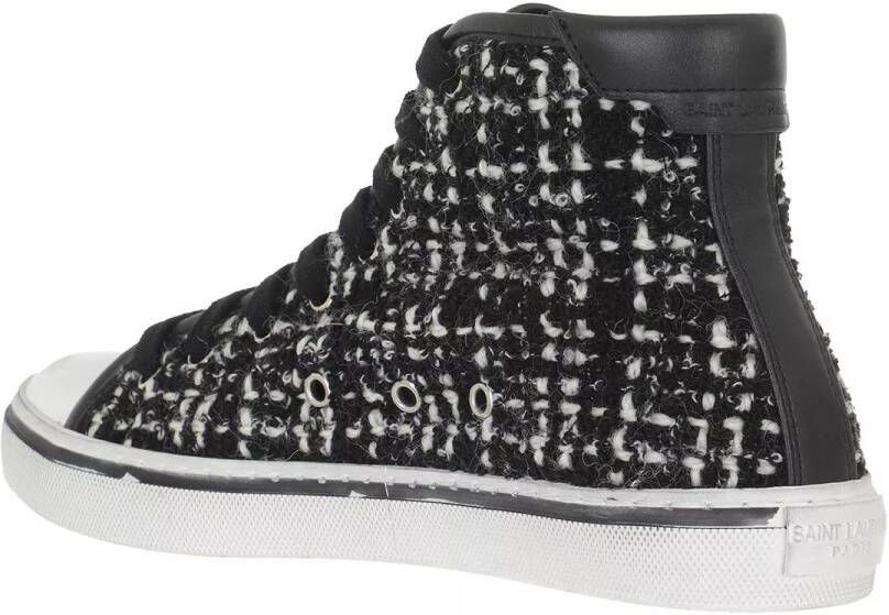 Saint Laurent Sneakers Bedford Mid Top Sneaker Tweed Leather in zwart