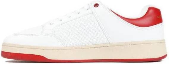 Saint Laurent Lage-top sneaker Sl61 White Red Calf Leather Sneakers in wit