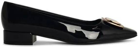 Salvatore Ferragamo Loafers Black Shiny Leather Décollètè in zwart