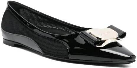 Salvatore Ferragamo Loafers & ballerina schoenen Black Zea Mesh Ballerinas in zwart