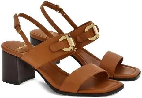 Salvatore Ferragamo Sandalen Brown Gancini Sandals in cognac