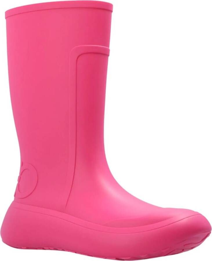 Salvatore Ferragamo Sneakers Rainboot Gancini Logo Ankle Boots in poeder roze