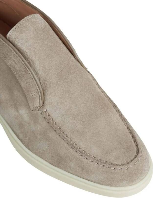 Santoni Ballerinas Dessert Leather Ankle Boots in taupe