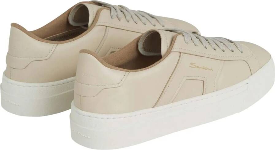 Santoni Low-Top Sneakers Low Leather Sneakers in beige