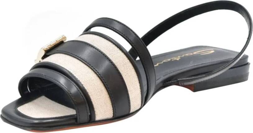 Santoni Sandalen Sandals Black in zwart