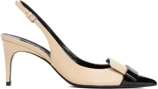 Sergio rossi Pumps & high heels Black Lamb Leather Slingback in crème