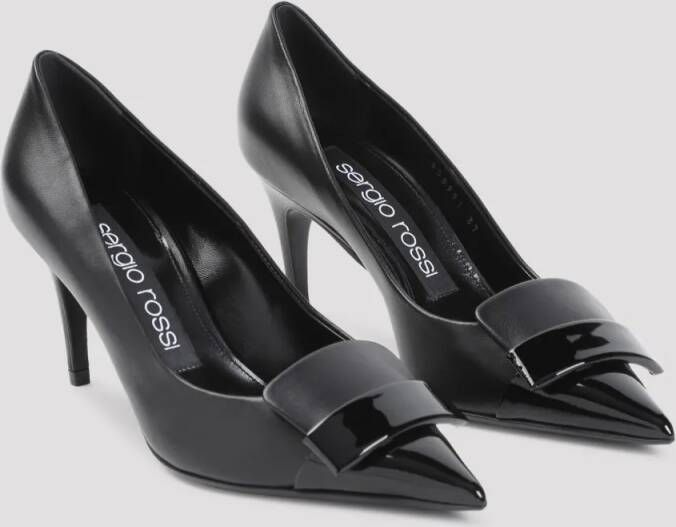 Sergio rossi Pumps & high heels Black Nappa Leather 75 Pump in zwart