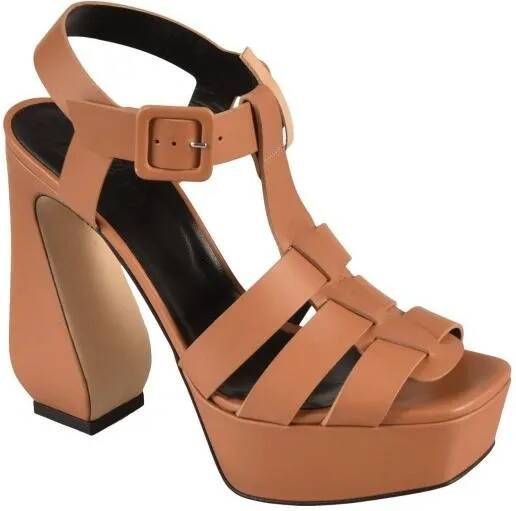 Si Rossi Sandalen Caged 125Mm Leather Sandals in bruin