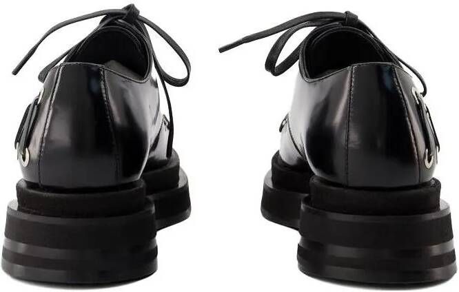 Simone Rocha Loafers Heart Toe Grommet Brogue Loafers Leather Black in zwart