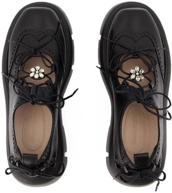 Simone Rocha Sneakers Ghillie Brogue Sneakers Leather Black in zwart